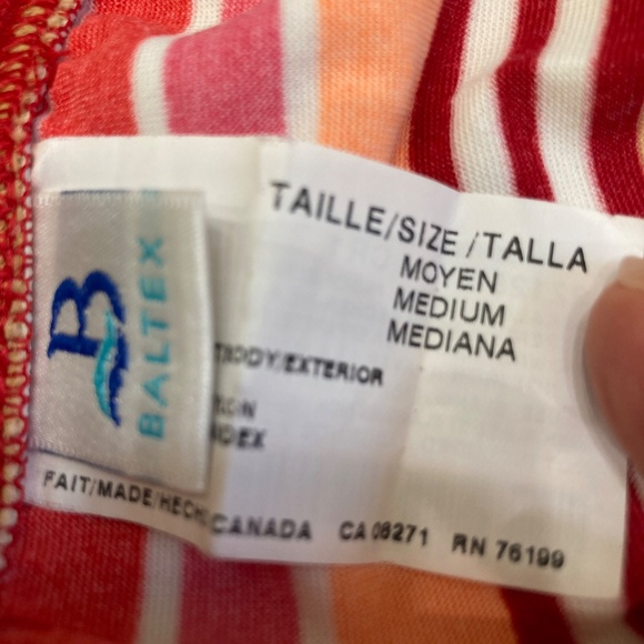 Vintage BALTEX Women's Bathing Suit Cover up Skirt Stripped Swimwear Summer - Picture 3 of 7